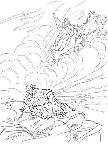 Elijah Taken Up To Heaven In A Chariot Of Fire Coloring Page